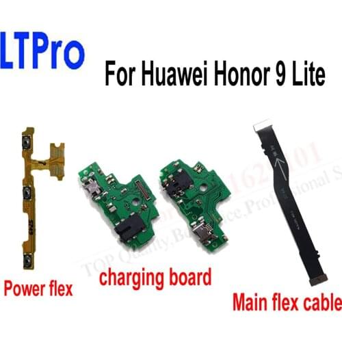 LTPro Power on/off main board mainboard connector flex USB charging charger connector flex cable For Huawei Honor 9 lite Youth