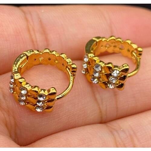 Gold Color Heart Stud Earrings for Women Girls Wholesale Arabia Africa Middle East Accessories Wedding Gift Love Small Earring