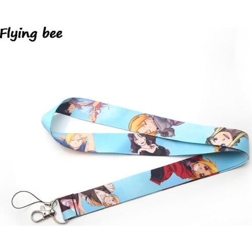 Flyingbee Lanyard Badge ID Lanyards Mobile Phone Rope keychain Key Lanyard Neck Straps Accessories X0122