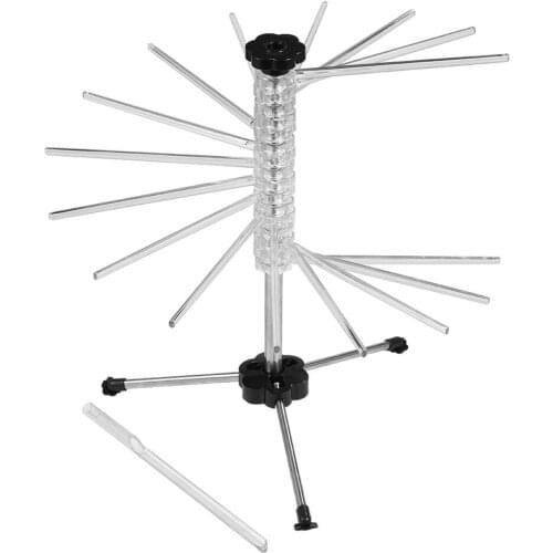 Stainless Steel Collapsible Pasta Drying Rack Manually Rotating Noodle Rack