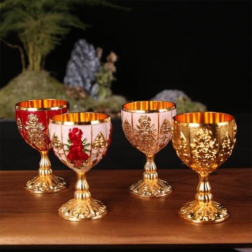 30ML Wine Glasses Champagne Glasses Beverage Goblet Cocktail Cup Gold Vintage European Style Creative Gift For Bar Home Decor