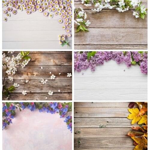 SHENGYONGBAO Art Fabric Photography Backdrops Props Flower Wood Planks Photo Studio Background 201104MB -02