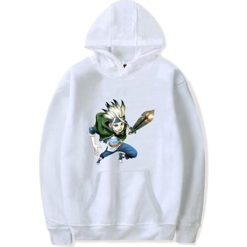 Fashion New Suitable Hot tops dr.stone Hoodies Men boys girls Women Hoodies Sweatshirts pullovers Winter dr.stone white Hoodie