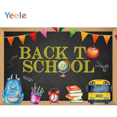Children Back To School Bag Books Blackboard Baby Shower Vinyl Backdrop Photography Background For Photo Studio Photophone Shoot