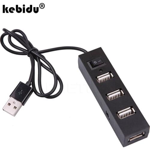Kebidu High Speed Mini Thin USB 2.0 Hub 3 Ports USB HUB Splitter for PC Computer Laptop Notebook Peripherals Accessories