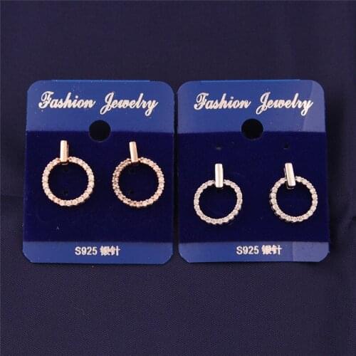 Women Earrings Fashion Round Shape Two Kinds Colors Design Gift Choose Attractive Copper Jewelry Dropshipping