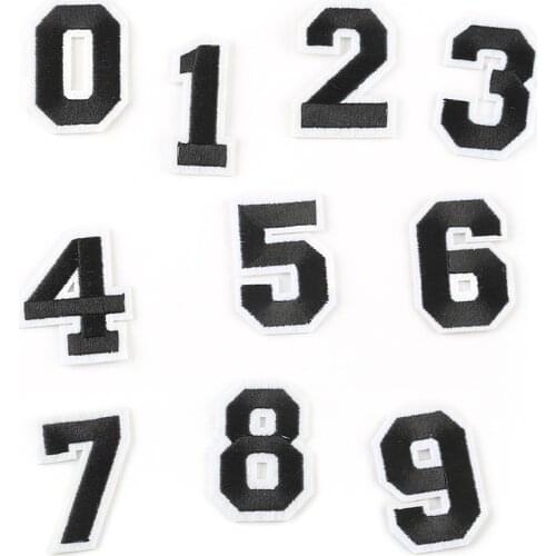 1PC 0-9 figure digtal Embroidered Iron Sewing on Applique Patch Clothes Apparel Bags DIY Garment accessories