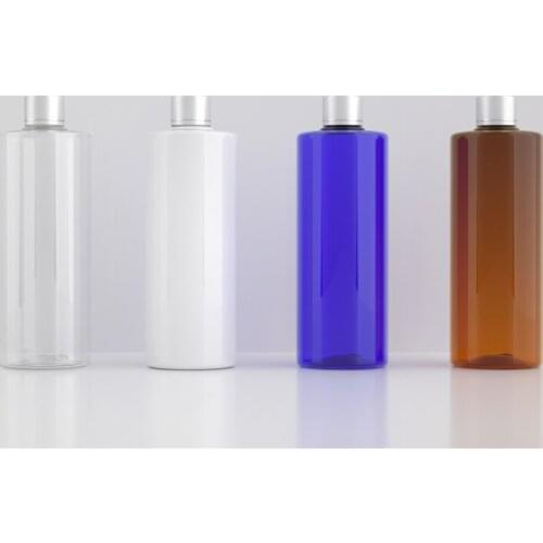 12pc 500ml brown/clear PET bottle empty plastic bottles packaging with screw cap Aluminum bottle cover have liquid stopper