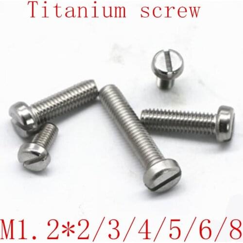20pcs DIN84 titanium screw M1.2*2/3/4/5/6 titanium cheese head slotted screw