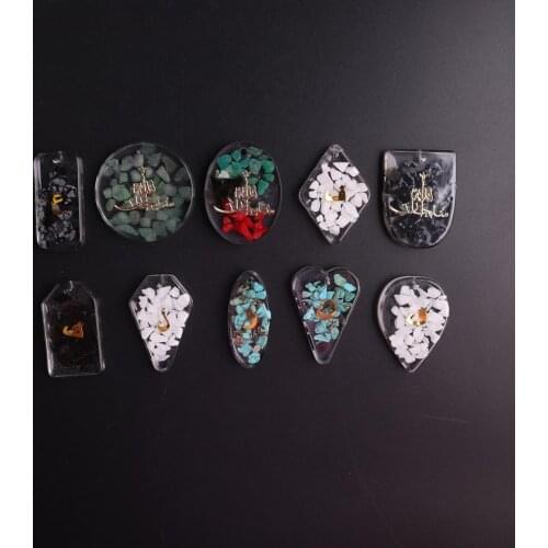 10PCS/set Arabic Blessing Pendulum Orgone Energy Necklace Pendants Natural Stone Jewelry Beads Healing Amulet For Radiesthesia