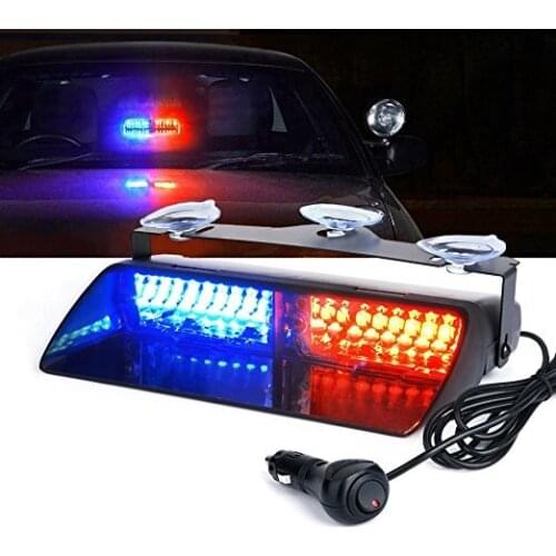 Car 16 LED Red/Blue Amber/White Signal Viper S2 Police Strobe Flash Light Dash Emergency Flashing windshield Warning Light 12v