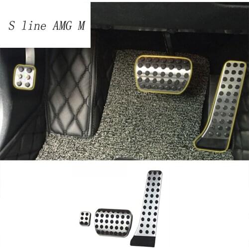 Car Accelerator Pedals Brake Pedal Clutch Pedals Covers Stickers for Mercedes Benz C E Class w205 w213 interior auto accessories