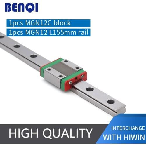 Free shipping low price linear rail guide MGN12 155mm linear Guides+ a MGN12C block for cnc machine made in china