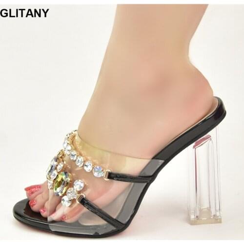 Black Italian ladies shoes and bags decorated with rhinestone ladies shoes and bags, high-quality shoes in Italy