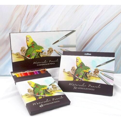 Aibelle 48/72 lapis de cor Professional Water Soluble color Pencil Premium Soft Core Watercolor Pencils for Art School Supplies