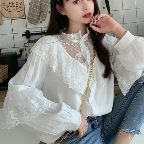 Womens Tops And Blouses 2021 Ladies Tops Chiffon Blouse Shirts Women Short Dot V-Neck Flare Sleeve Blouse For Women Tops 4782 50