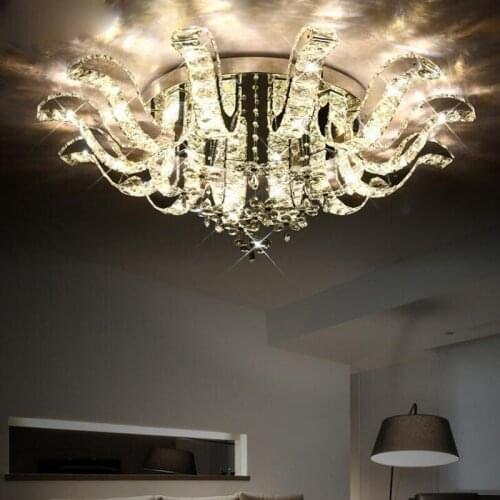 The living room lamp round modern minimalist LED crystal lamp restaurant lamp ceiling lamp creative flower wedding room master