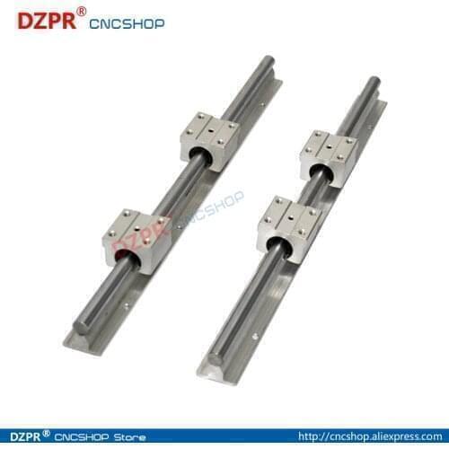 Linear Rail CNC Parts SBR12 12mm,2Pcs 350mm 13.78inch + 4Pcs SBR12UU Block Fully Supported Linear Rails and Bearing