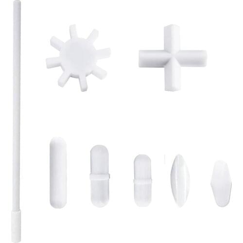 PTFE Magnetic Stirrer Bar Different Shape for Lab Magnet Mixer - 6 PCS + 10inch Magnetic Stir Bar Retriever