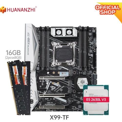 HUANANZHI X99 TF X99 Motherboard with Intel XEON E5 2630L V3 with 2*8G DDR4 NON ECC memory combo kit set NVME SATA 3.0 USB 3.0