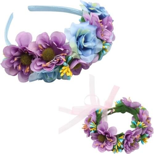 Miss ctue European and American fashion simulation wreath hair band childrens beach photo hair accessories