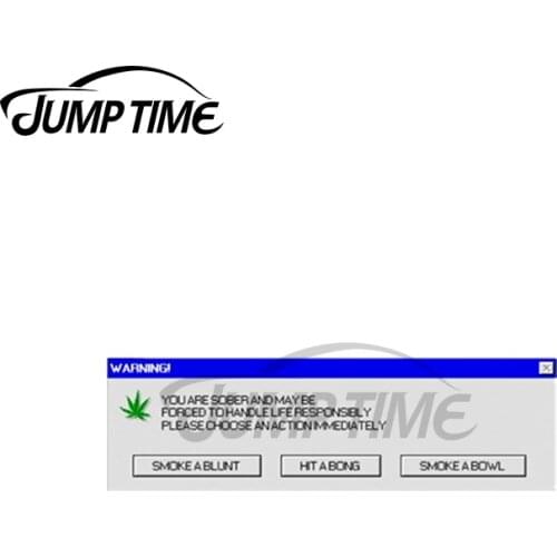 Jump Time 13 x 2.7cm For SOBRIETY WARNING Car Stickers and Decals Trunk Laptop Motorcycle Surfboard Scratch-Proof Graphics