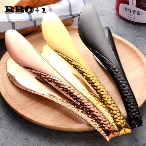 Thicken stainless steel bread clip Food Tongs barbecue Bun steak baking clip buffet Bar Serving Clamp Kitchen Utensil Tool 1pc