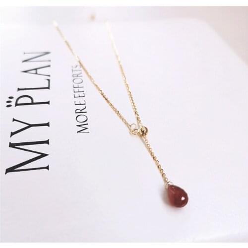 DAIMI 5-6mm Ruby Pendant 925 Sterling Silver Pendant Necklace For Women Gift