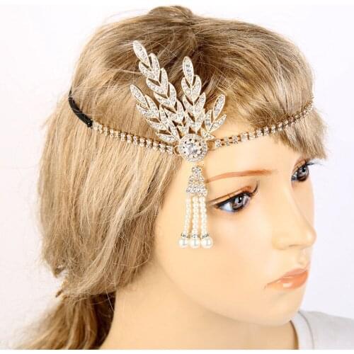 1920s Headband Vintage Bridal Great Gatsby Flapper Costume Dress Accessories Hair Cap Silver Ivory Daisy Vintage Flapper