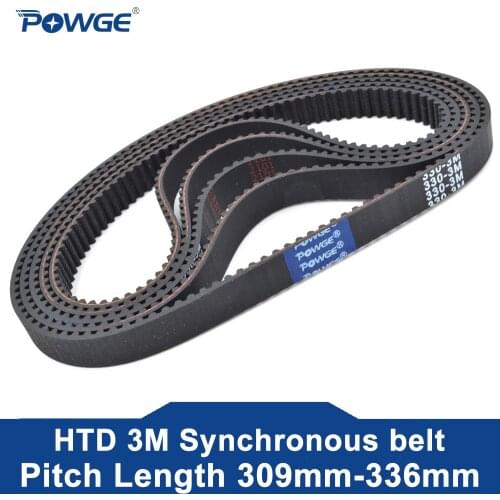 POWGE HTD 3M Timing belt C= 300 303 306 309 width 6/9/15mm Teeth 100 101 102 103 HTD3M synchronous 300-3M 303-3M 306-3M 309-3M