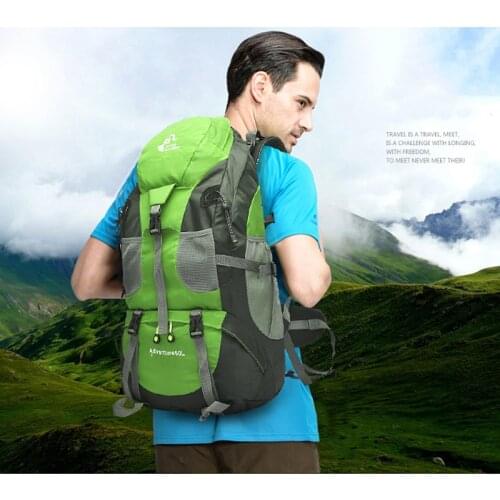Outdoor Hiking Climbing Backpack Men Women Riding Travel Wear Resistant Mountaineering Sports Bag 50L Water Resistant Rucksack