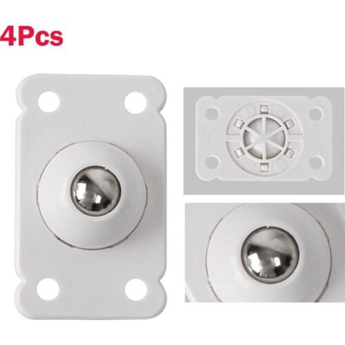 4Pcs Universal Pulley Adhesive Pulley 360° Caster Storage Box Stainless Steel Self-adhesive Pulley No Scratches Low-noise