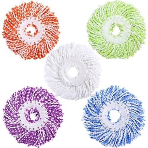 Microfiber Cotton Spin Mop Heads Replacement - 5 Pack Refills Compatible 360 Spinning Magic Mops - Round Shape Standard Size Mul