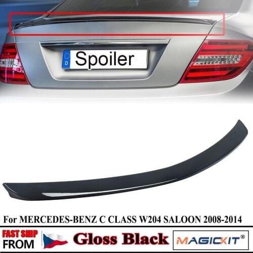 MagicKit For Mercedes W204 C-Class Sedan Trunk Lip Fyralip Spoiler 2008-2014 Gloss Black