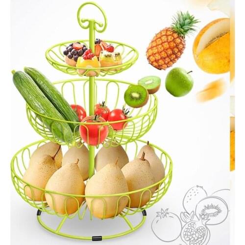 3 Tiers Fruit Basket Rack Snack Cake Stand Multi-functional Large-Capacity Pantry Basket Organizers for Organizing Item Kitchens