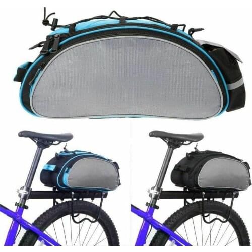 Waterproof 13L Bicycle Bag Outdoor Bike Seat Rear Trunk Pannier Pack Shoulder Cycling Carrier Bike Rack Bag Backseat Bag Handbag