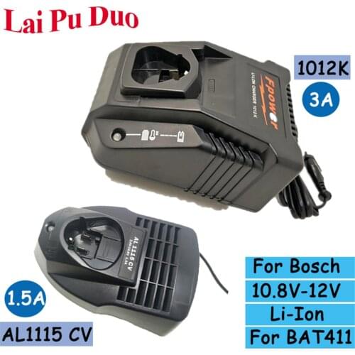 For Bosch 10.8V 12V Li-Ion Battery Charger For BAT411 BAT412 BAT413 Replacement Cordless Drill AL1115CV 1012K Battery Charger