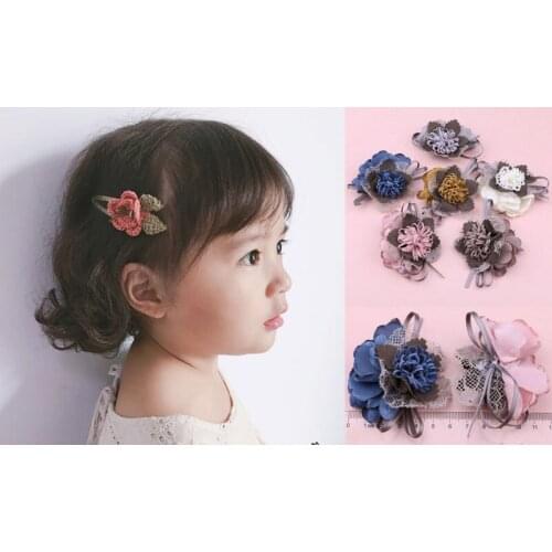 10PCS/lot Lace burned edge Flower Hairpin Children Hair Clip Kids Girls Hairclips Barrette Headwear Hair Accessorises