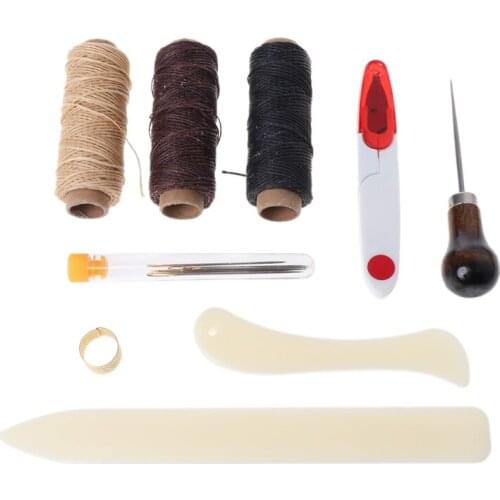 15Pcs/Set Bookbinding Kit Starter Tools Bone Folder Paper Creaser Waxed Thread Set