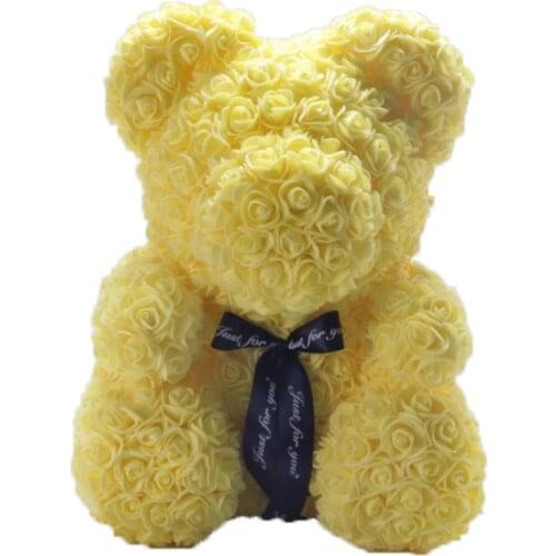 2021 40cm Soap Foam Rose Teddy Bear Artificial Flower In Gift for Girlfriend Christmas Day Valentines Day Gifts Decor Cheap