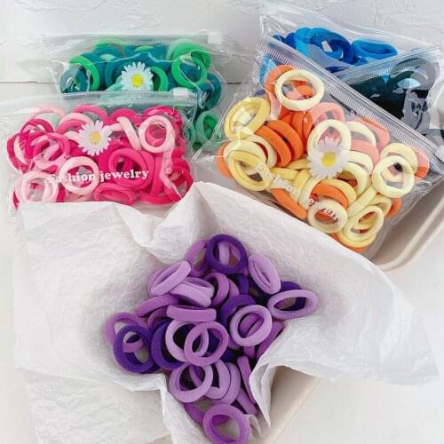 50PCS Women Girls Seamless Hair Tie High Elastic No Crease Hair Band Ponytail Holder Elastic Hair Bands Hair Rope Accessories
