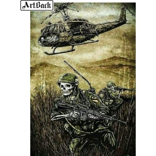 5d diy diamond painting skull helicopter full square drill 3d diamond embroidery resin rhinestone mosaic home decoration ARD16