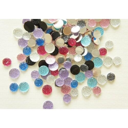 700 pcs of Round Bling Resin Acrylic Rhinestone Gems - Assorted Colors 10-12mm