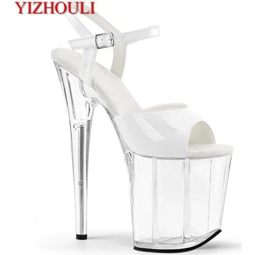 8 inch, summer sandals, bright vamp crystal soles for parties and nightclubs, 20 cm high-heeled shoes for models, dancing shoes
