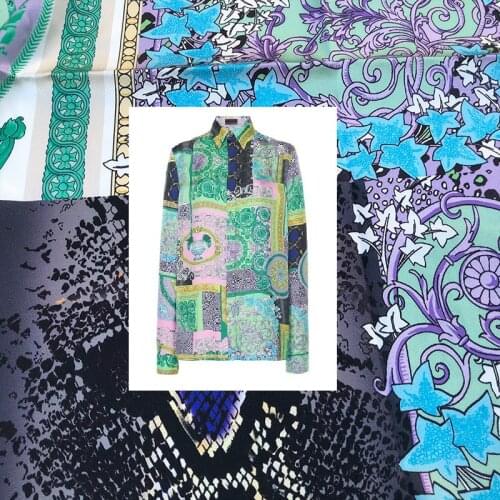 13Stlye of VE Brand Printing 100 % Polyester Satin Fabric New Spring and Summer Fabric for Dress Shirt Sewing Fabric by The yard