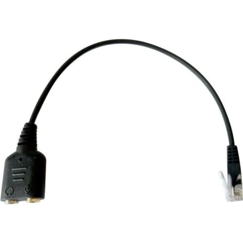 Free Shipping Headset Buddy adaptor PC Headset 3.5mm to RJ9 Adapter - Dual 3.5mm to RJ9 adapter PC Headset to RJ9 adapter cable