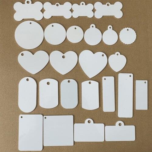 Free Shipping Mix Shape Tags Wholesale Sublimation 3D Printing DIY Blank Dog Tags Accessories Sublimation Blank Dog Cat Tags