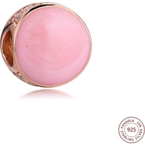 Fits Pandora Bracelet Pink Swirl Charms Original 925 Sterling Silver Beads DIY Jewelry Making Berloque 2021 Valentine Gift New