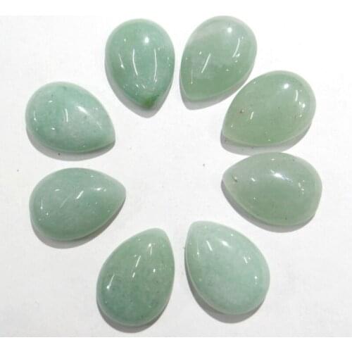 Wholesale 13x18mm 30pcs Natural stone water drop cabochon no hole aventurine beads for Jewelry making Necklace Accessories