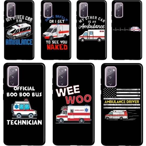 Ambulance Car Case For Samsung Galaxy S20 FE S21 Ultra Note 20 Note9 Note10 S8 S10 S9 Plus S10e Coque